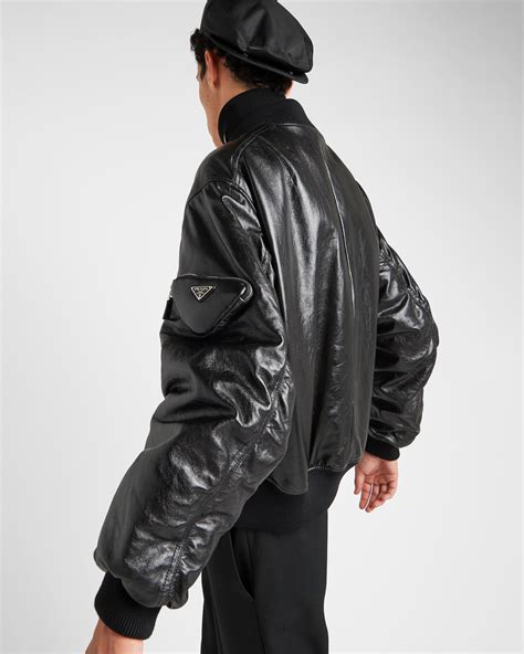 prada padded bomber|prada nappa bomber jacket.